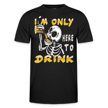 Ich bin nur hier, um zu trinken - Männer Funktions-T-Shirt - Schwarz - Vorne - AI Model Male 178 dark (178cm)