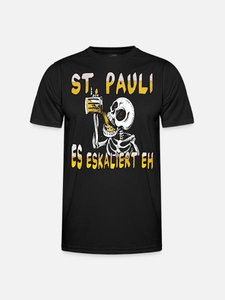 St. Pauli es eskaliert eh Fanartikel - Männer Funktions-T-Shirt - Schwarz