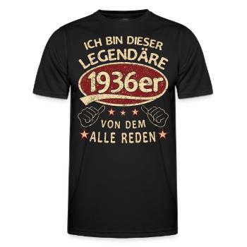 87. Geburtstag 1936 87 er Geburtstag - Männer Funktions-T-Shirt - Schwarz - Vorne - AI Model Male 178 dark (178cm)