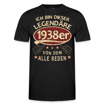 85. Geburtstag 1938 85 er Geburtstag - Männer Funktions-T-Shirt - Schwarz - Vorne - AI Model Male 178 dark (178cm)