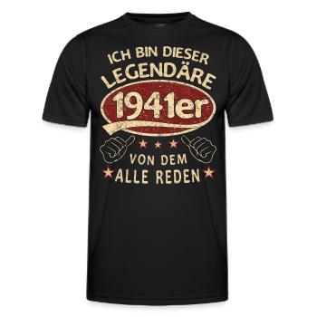 82. Geburtstag 1941 82 er Geburtstag - Männer Funktions-T-Shirt - Schwarz - Vorne - AI Model Male 178 dark (178cm)