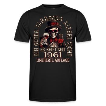 62. Geburtstag 1961 62er Guter Jahrgang - Männer Funktions-T-Shirt - Schwarz - Vorne - AI Model Male 178 dark (178cm)