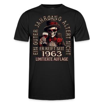 61. Geburtstag 1963 61er Guter Jahrgang - Männer Funktions-T-Shirt - Schwarz - Vorne - AI Model Male 178 dark (178cm)