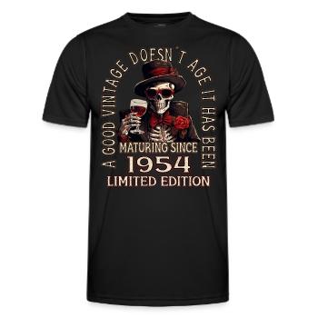 69th Birthday 1954 '69 Good vintage - Men's Functional T-Shirt - black - Front - AI Model Male 178 dark (178cm)