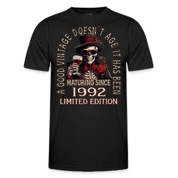 31. Geburtstag 1992 31er Guter Jahrgang - Männer Funktions-T-Shirt - Schwarz - Vorne - AI Model Male 178 dark (178cm)