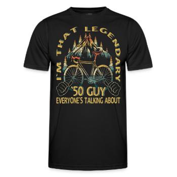 Road Bike Gift for Vintage 1950s Cyclist - Men's Functional T-Shirt - black - Front - AI Model Male 178 dark (178cm)