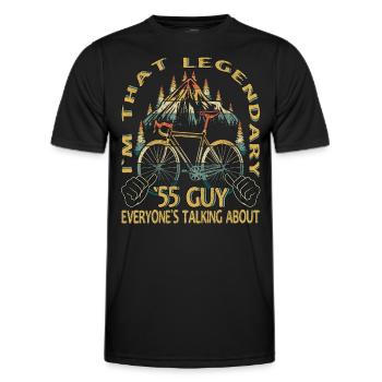 Road Bike Gift for Vintage 1955 Cyclist - Men's Functional T-Shirt - black - Front - AI Model Male 178 dark (178cm)