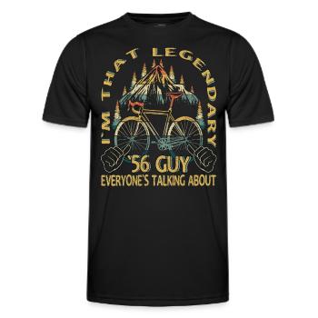 Road Bike Gift for Vintage 1956 Cyclist - Men's Functional T-Shirt - black - Front - AI Model Male 178 dark (178cm)