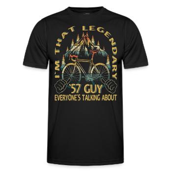 Road Bike Gift for Vintage 1957 Cyclist - Men's Functional T-Shirt - black - Front - AI Model Male 178 dark (178cm)