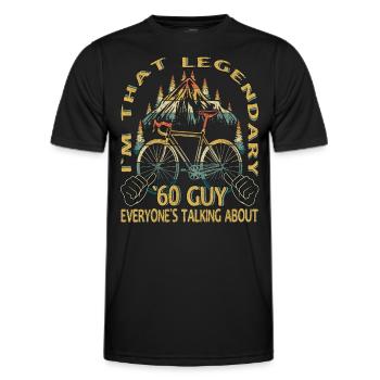 Road Bike Gift for Vintage 1960s Cyclist - Men's Functional T-Shirt - black - Front - AI Model Male 178 dark (178cm)