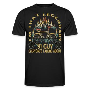 Rennrad Geschenk für Jahrgang 1991 Radfahrer - Männer Funktions-T-Shirt - Schwarz - Vorne - AI Model Male 178 dark (178cm)