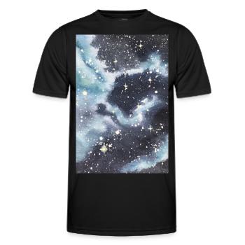Galaxy Nebula Galaxie Nebel Nerd Astronomie space - Männer Funktions-T-Shirt - Schwarz - Vorne - AI Model Male 178 dark (178cm)