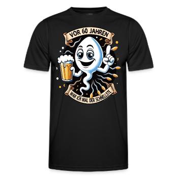 Il y a 60 ans, j’étais le plus rapide - T-shirt sport Homme - noir - Devant - AI Model Male 178 dark (178cm)
