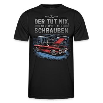 Il ne fait rien, il veut juste baiser - classique - T-shirt sport Homme - noir - Devant - AI Model Male 178 dark (178cm)