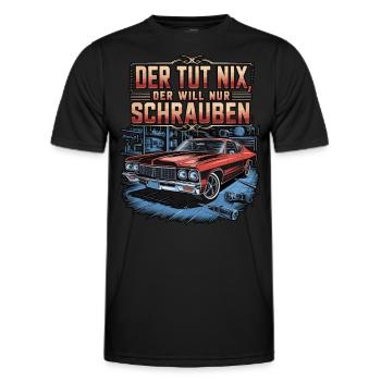Il ne fait rien, il veut juste baiser - classique - T-shirt sport Homme - noir - Devant - AI Model Male 178 dark (178cm)