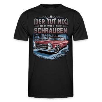 Il ne fait rien, il veut juste baiser - classique - T-shirt sport Homme - noir - Devant - AI Model Male 178 dark (178cm)