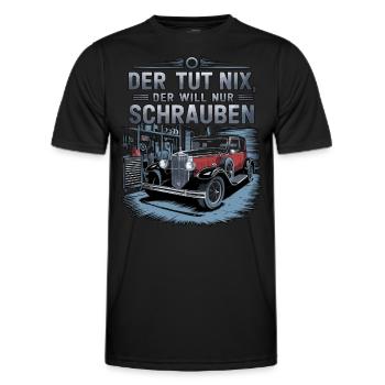 Il ne fait rien, il veut juste baiser - classique - T-shirt sport Homme - noir - Devant - AI Model Male 178 dark (178cm)