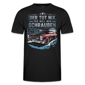 Il ne fait rien, il veut juste baiser - classique - T-shirt sport Homme - noir - Devant - AI Model Male 178 dark (178cm)
