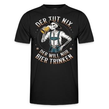 Der Tut Nix, Der Will Nur Bier Trinken - Männer Funktions-T-Shirt - Schwarz - Vorne - AI Model Male 178 dark (178cm)