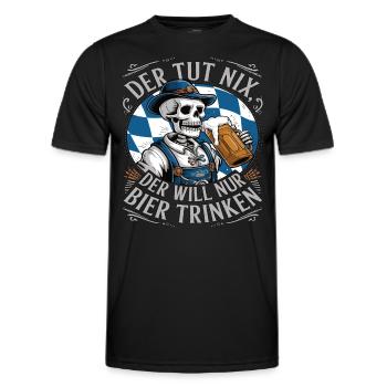 Der Tut Nix, Der Will Nur Bier Trinken - Männer Funktions-T-Shirt - Schwarz - Vorne - AI Model Male 178 dark (178cm)