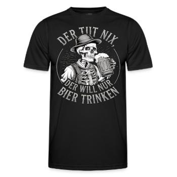Der Tut Nix, Der Will Nur Bier Trinken - Männer Funktions-T-Shirt - Schwarz - Vorne - AI Model Male 178 dark (178cm)