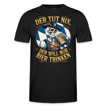 Der Tut Nix, Der Will Nur Bier Trinken - Männer Funktions-T-Shirt - Schwarz - Vorne - AI Model Male 178 dark (178cm)