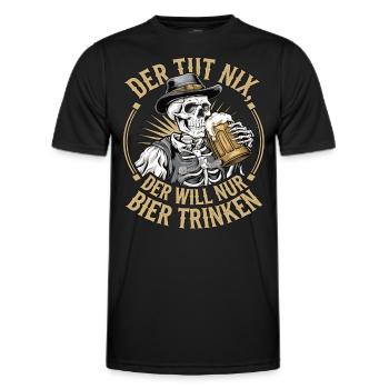 Der Tut Nix, Der Will Nur Bier Trinken - Männer Funktions-T-Shirt - Schwarz - Vorne - AI Model Male 178 dark (178cm)
