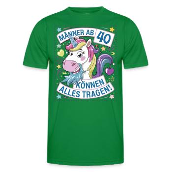 Les hommes de plus de 40 ans peuvent porter n’importe quoi pour leur 40e anniversaire - T-shirt sport Homme - vert - Devant - AI Model Male 178 dark (178cm)