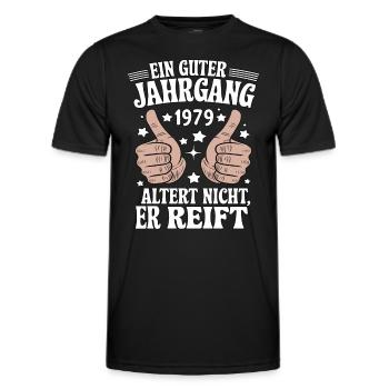 A good vintage 1979 birthday - Men's Functional T-Shirt - black - Front - AI Model Male 178 dark (178cm)