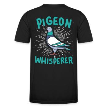 Taube Tauben Flüsterer - Männer Funktions-T-Shirt - Schwarz - Hinten - AI Model Male 178 dark (178cm)