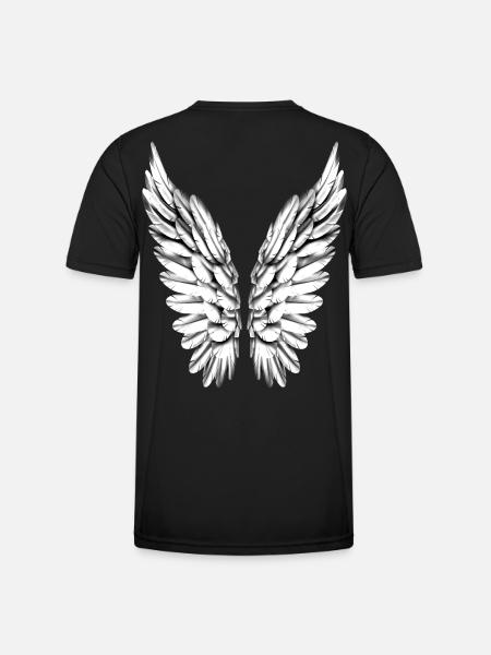 Angel Wing Silver White Angel Wings Angel Wings - Men's Functional T-Shirt - black