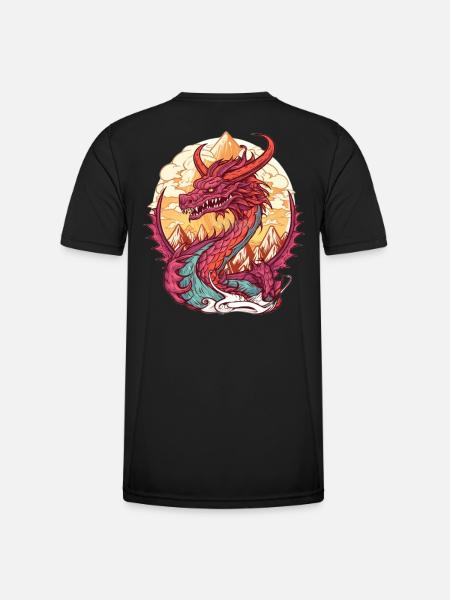 Volcanic Dragon Sunrise - Men's Functional T-Shirt - black