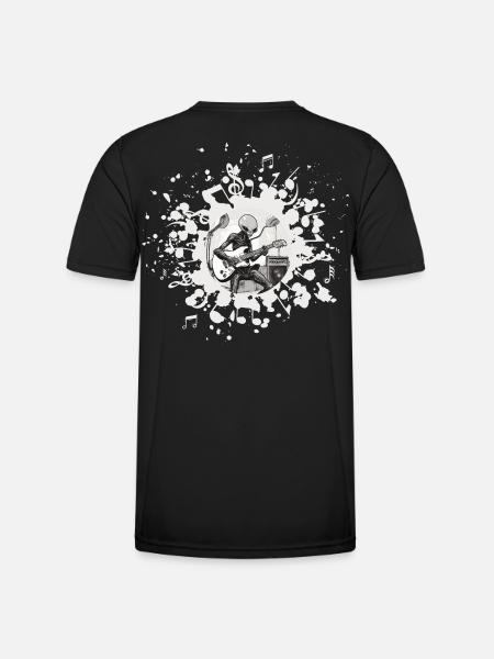 Alien Musiker mit Gitarre - Männer Funktions-T-Shirt - Schwarz