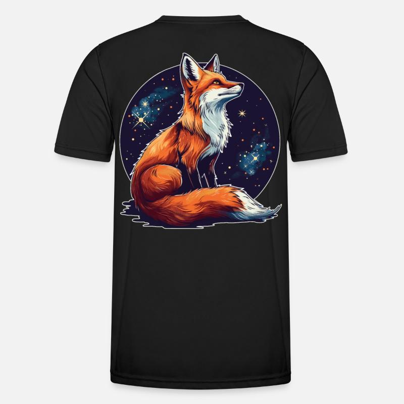 Fuchs mit Sternen - Männer Funktions-T-Shirt - Schwarz