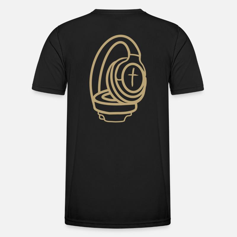 Hovedtelefoner med kryds - Funktionsshirt til herrer - sort