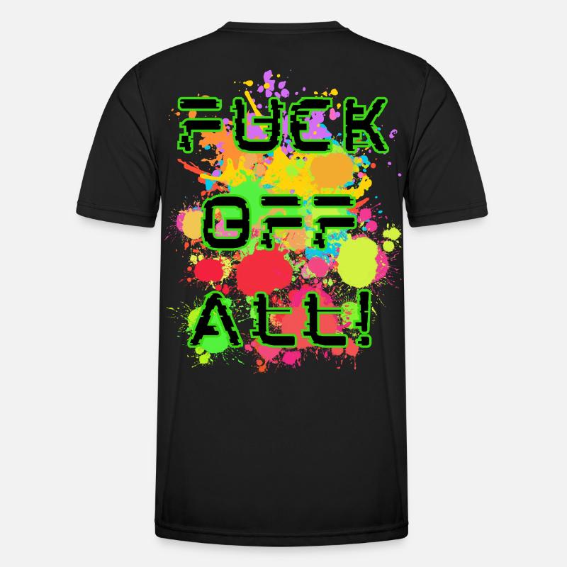 Explosion der Farben mit Untertiteln Männer Funktions-T-Shirt