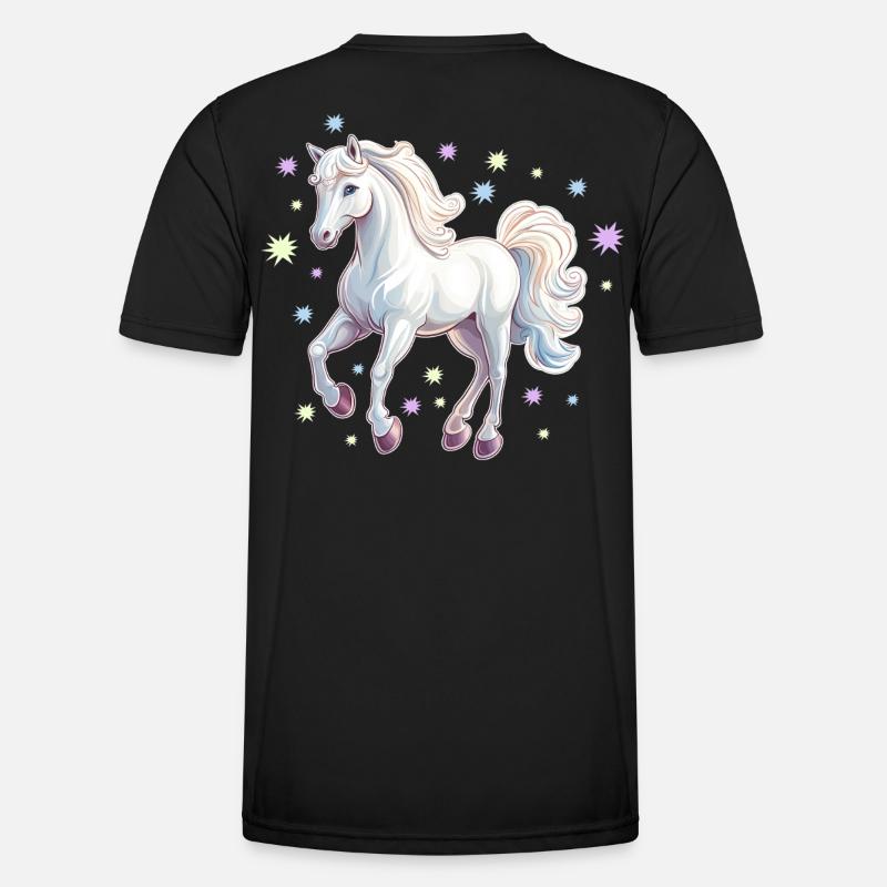 Pferd mit Sternen - Männer Funktions-T-Shirt - Schwarz