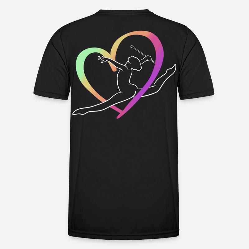 Large multicolored heart throw - Men's Functional T-Shirt - black