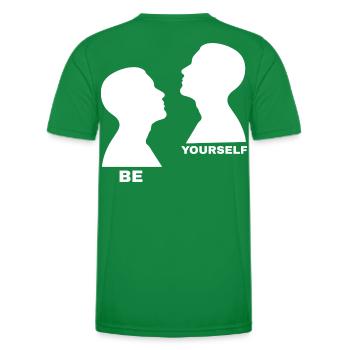 Be Yourself – Minimalist Motif - Men's Functional T-Shirt - kelly green - Back - AI Model Male 178 dark (178cm)