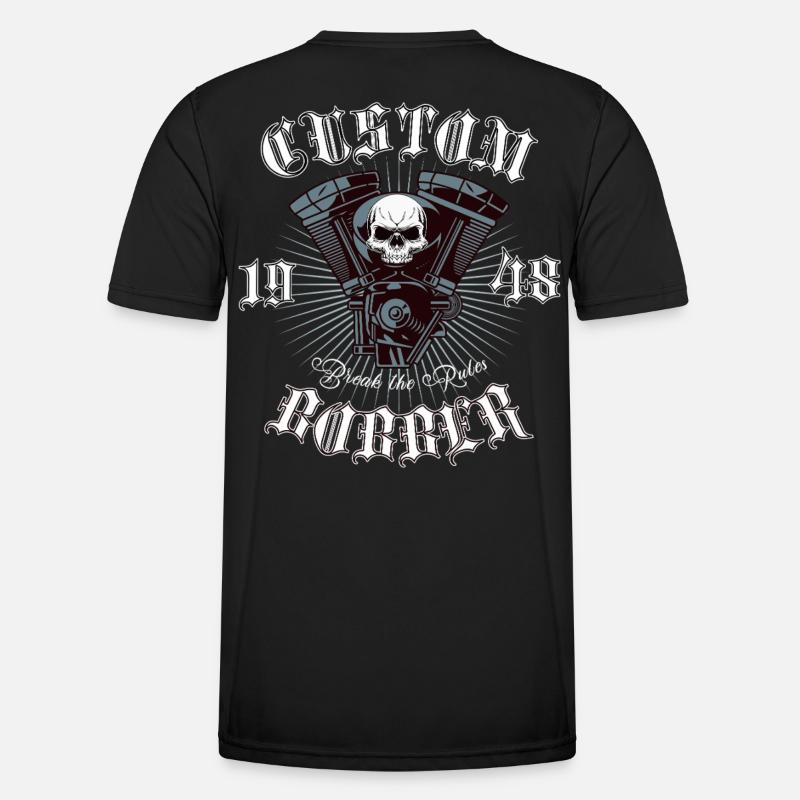 Bobber Chopper Motorrad Design - Männer Funktions-T-Shirt - Schwarz