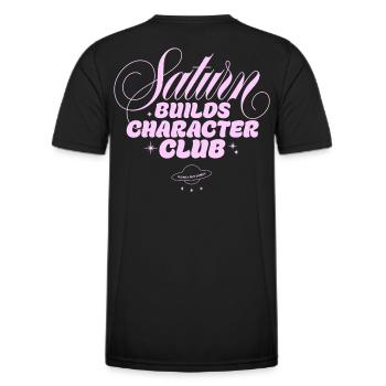 Impression du Saturn Character Club - T-shirt sport Homme - noir - Dos - AI Model Male 178 dark (178cm)