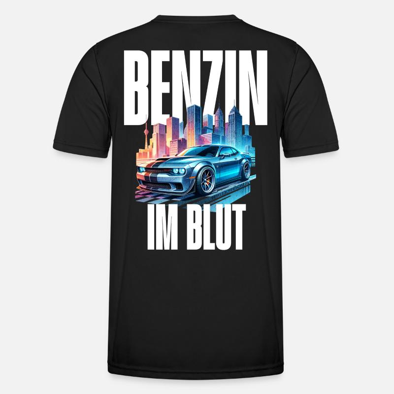 Benzin im Blut Neon - Männer Funktions-T-Shirt - Schwarz