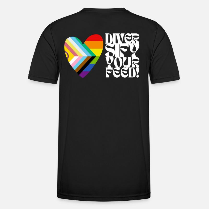 🌈♿ Diversify Your Feed–Progress Pride&Disability - Männer Funktions-T-Shirt - Schwarz