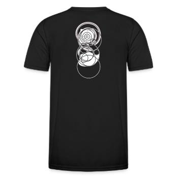 Bloom in balance – the Golden Ratio Flower - Men's Functional T-Shirt - black - Back - AI Model Male 178 dark (178cm)