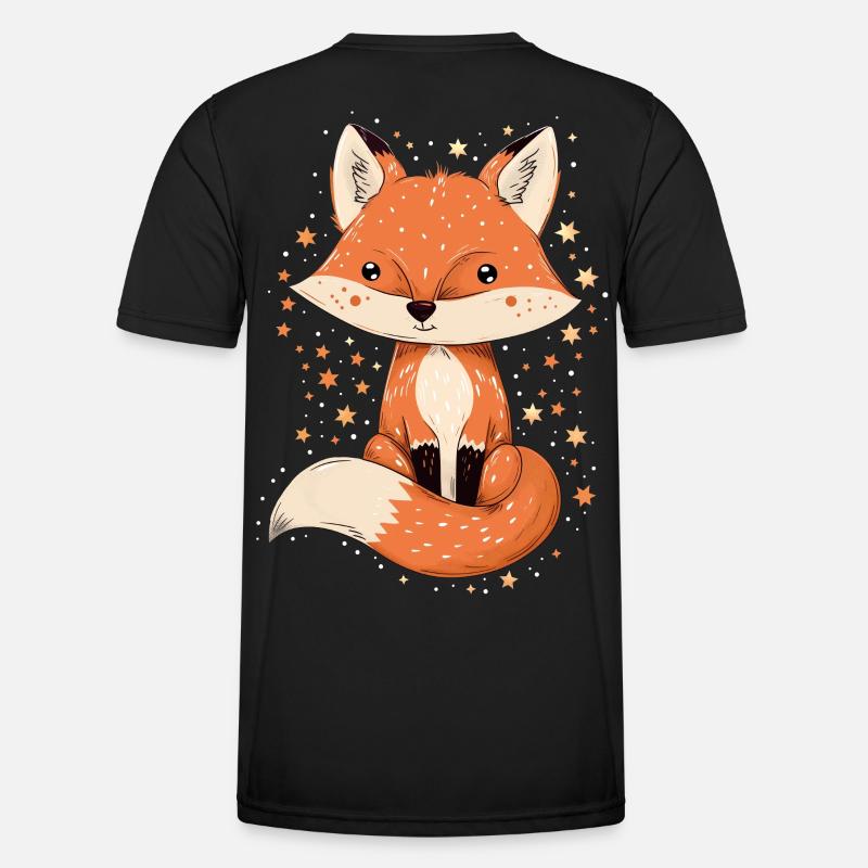 Fuchs mit Sternen - Männer Funktions-T-Shirt - Schwarz