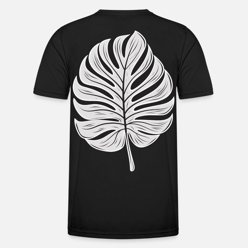 Cool Monstera Leaf, Plants Motif - Men's Functional T-Shirt - black