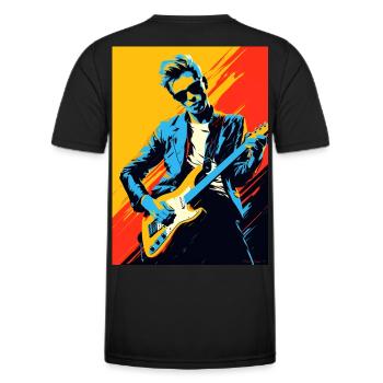 Pop Art Rocker - Men's Functional T-Shirt - black - Back - AI Model Male 178 dark (178cm)