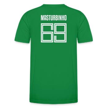 Trikotnummer Masturbinho Fussball Fussballfan - Männer Funktions-T-Shirt - Kelly Green - Hinten - AI Model Male 178 dark (178cm)