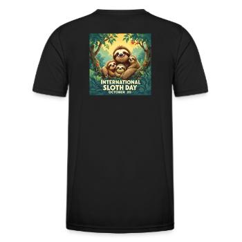 Journée internationale de la paresse en famille - T-shirt sport Homme - noir - Dos - AI Model Male 178 dark (178cm)