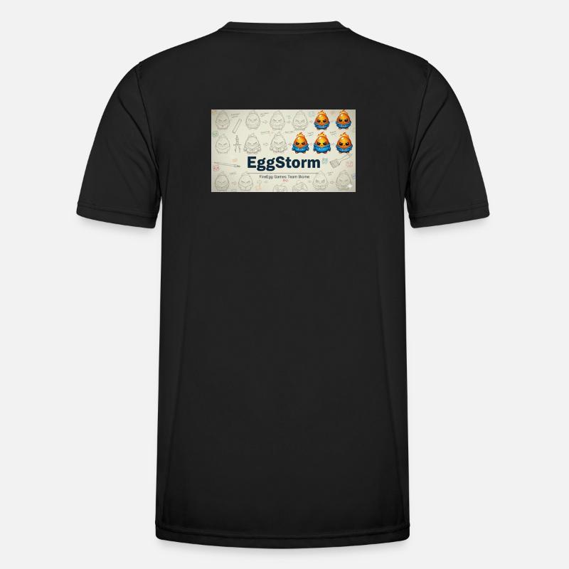 FireEgg Games Team - Männer Funktions-T-Shirt - Schwarz